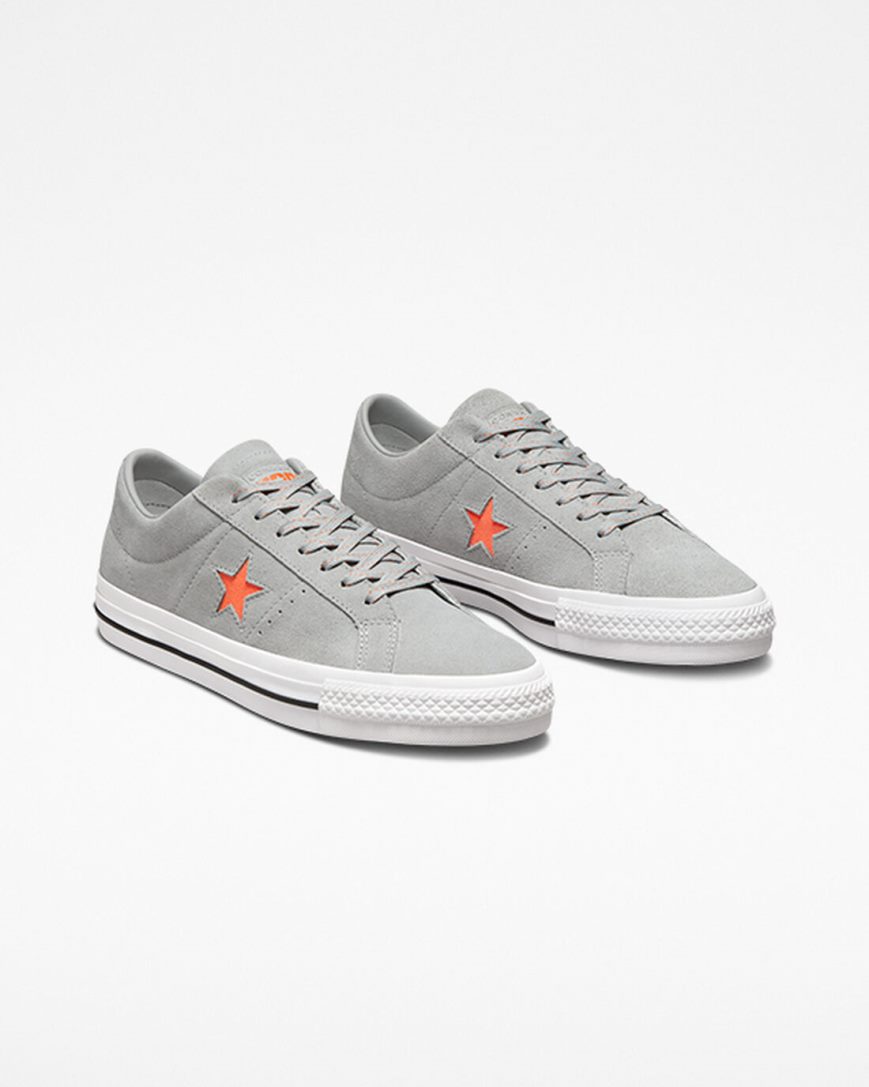 Skate Topanky Converse One Star Pro Panske Siva Oranžové Biele | SK HXJSQ6